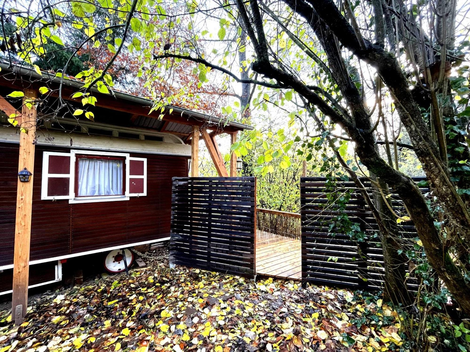 Historischer Zirkuswagen Mit Terrasse Und Blick Ins Gruene Witzenhausen Zewnętrze zdjęcie